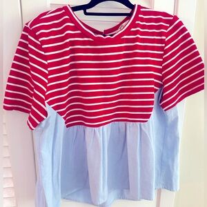 Anthropologie mixed media top